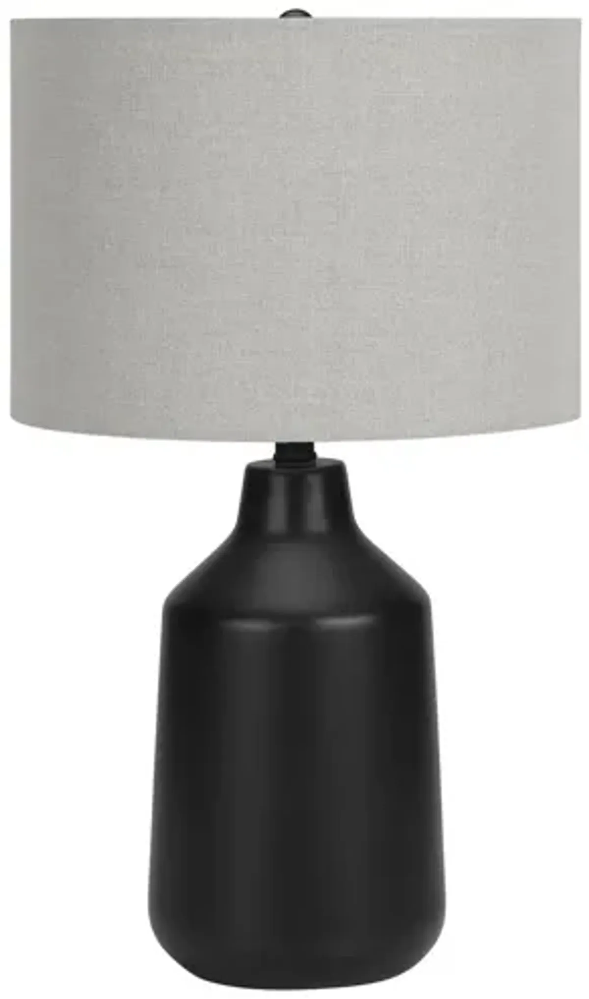 Black Concrete Base Table Lamp with Grey Shade