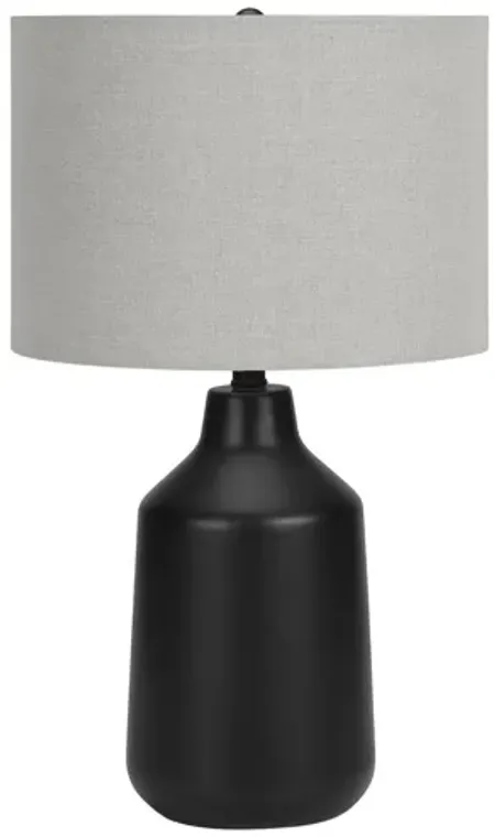Black Concrete Base Table Lamp with Grey Shade