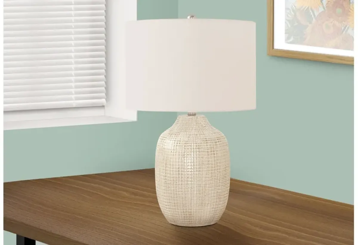 Cream Ceramic Ginger Jar Table Lamp