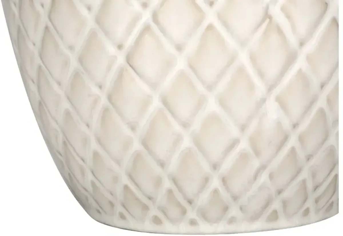 Cream Ceramic Ginger Jar Table Lamp