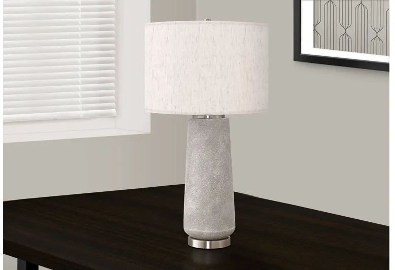 Grey Resin Cylinder Table Lamp