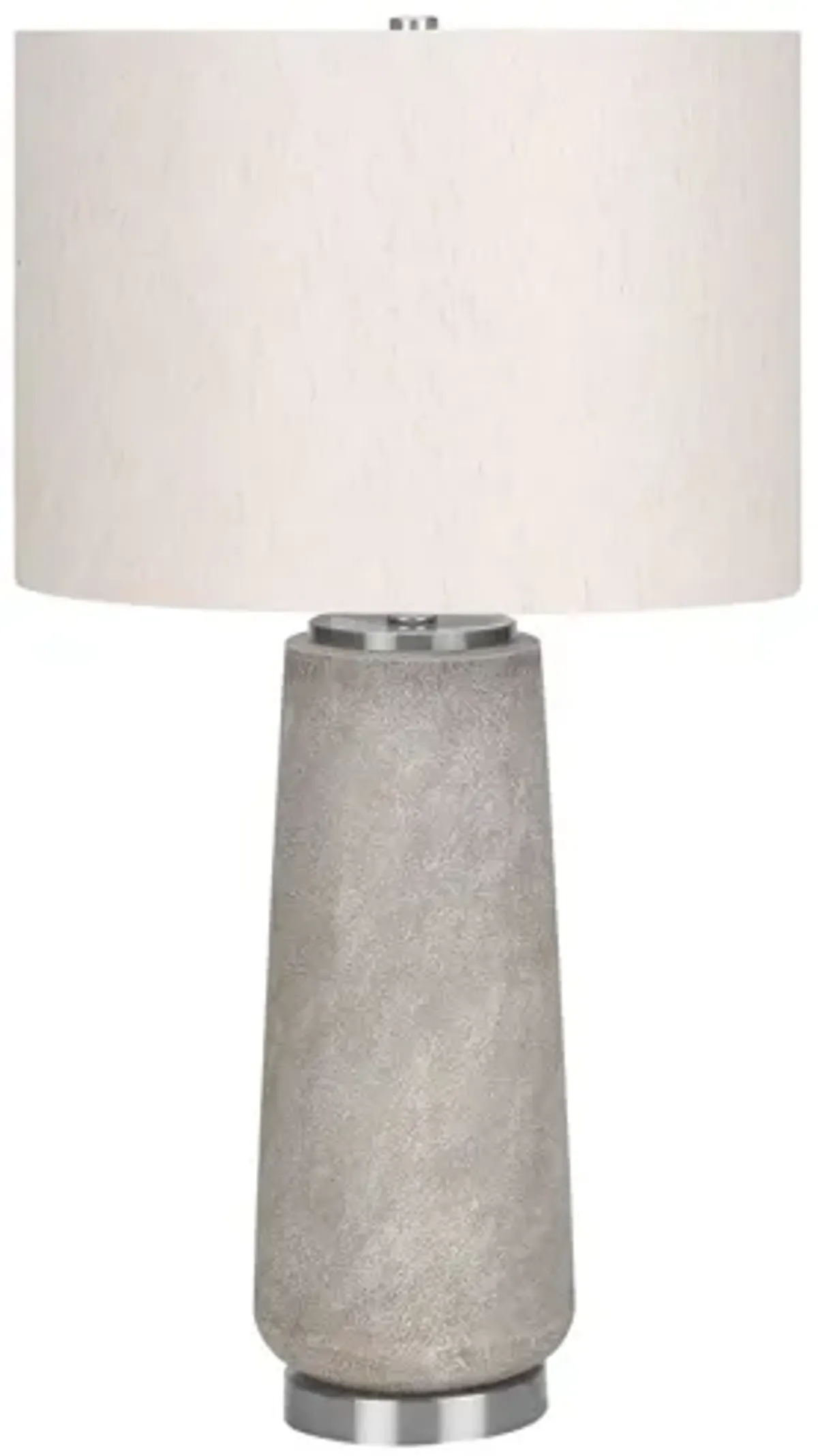 Grey Resin Cylinder Table Lamp