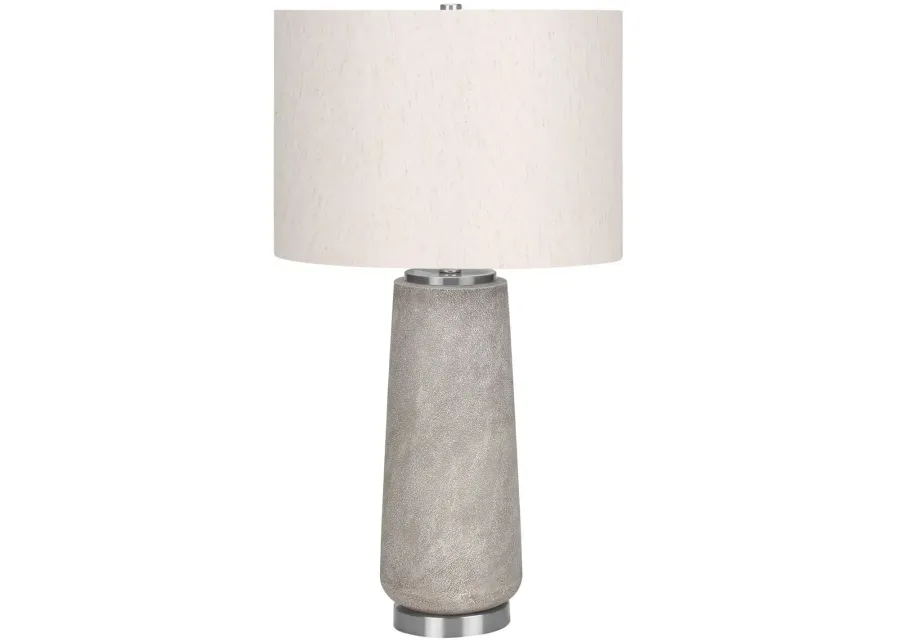 Grey Resin Cylinder Table Lamp