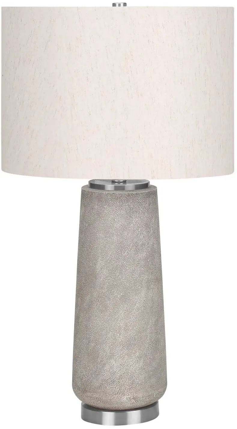 Grey Resin Cylinder Table Lamp