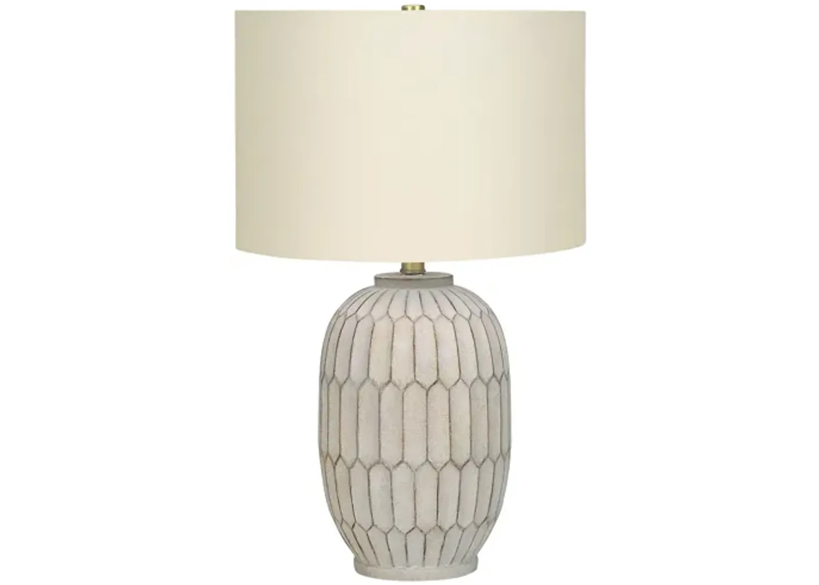 Textured Grey & Cream Resin Table Lamp