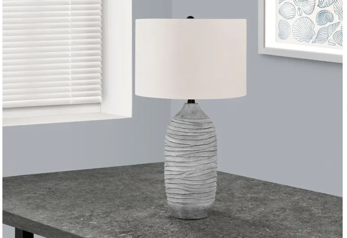 Textured Grey Resin Table Lamp