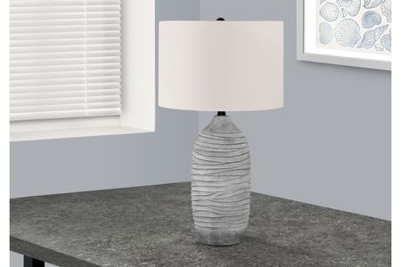 Textured Grey Resin Table Lamp