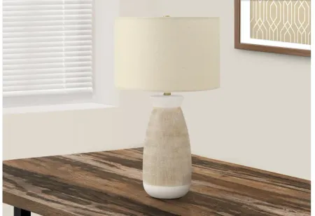 Textured Cream & Beige Ceramic Table Lamp