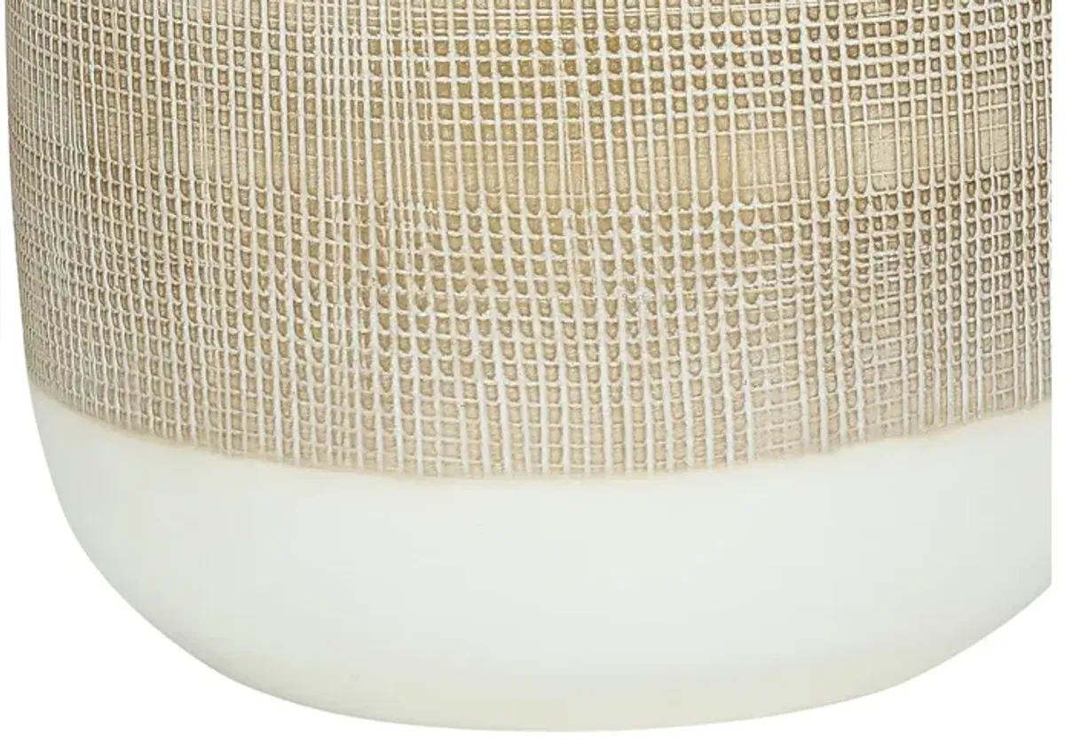 Textured Cream & Beige Ceramic Table Lamp