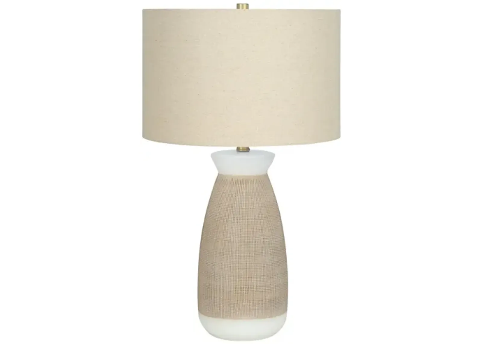 Textured Cream & Beige Ceramic Table Lamp