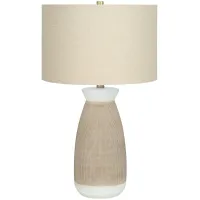 Textured Cream & Beige Ceramic Table Lamp