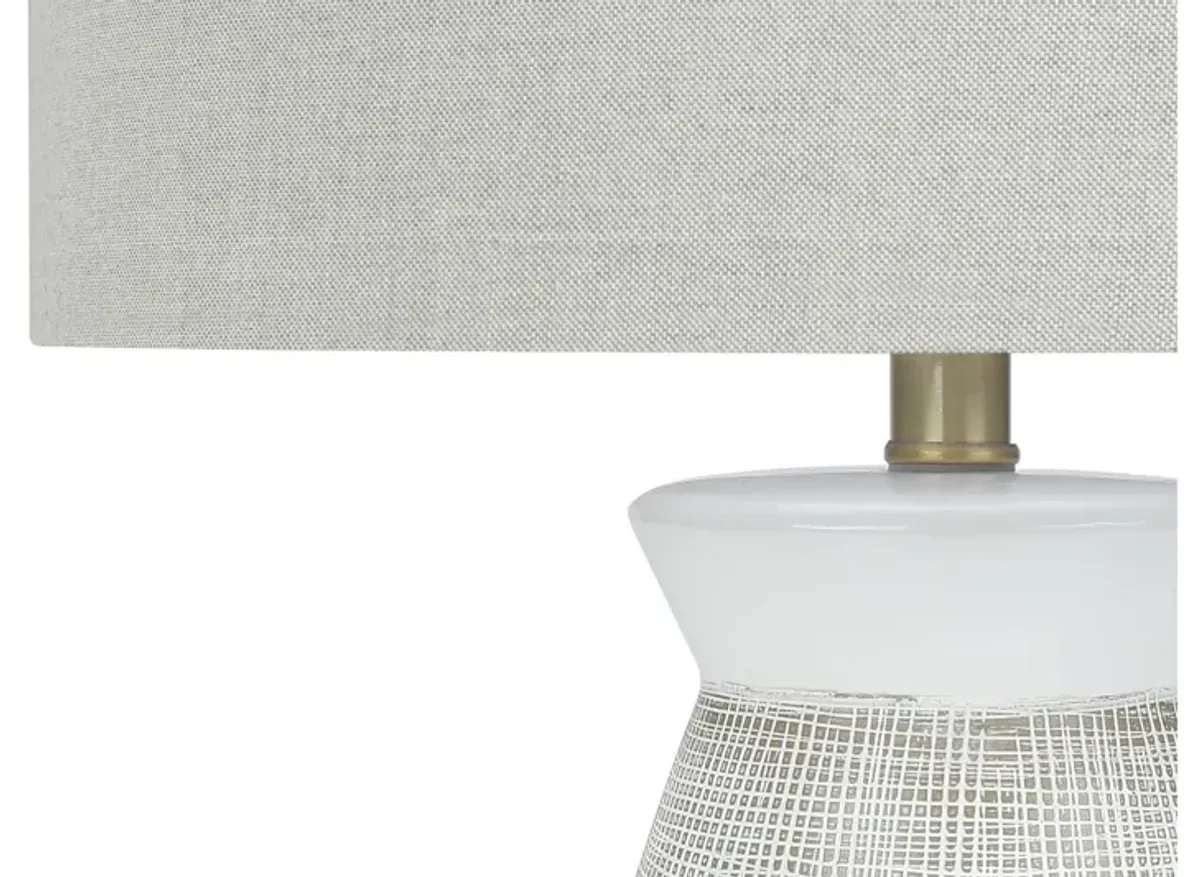 White & Grey Textured Ceramic Table Lamp