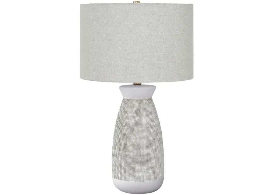 White & Grey Textured Ceramic Table Lamp