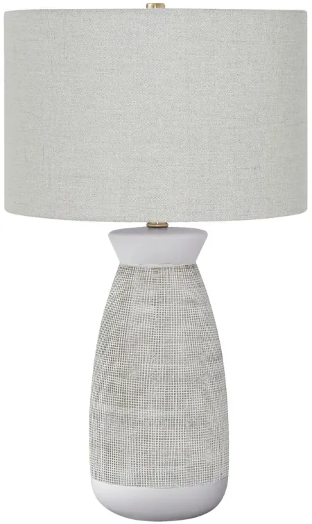 White & Grey Textured Ceramic Table Lamp