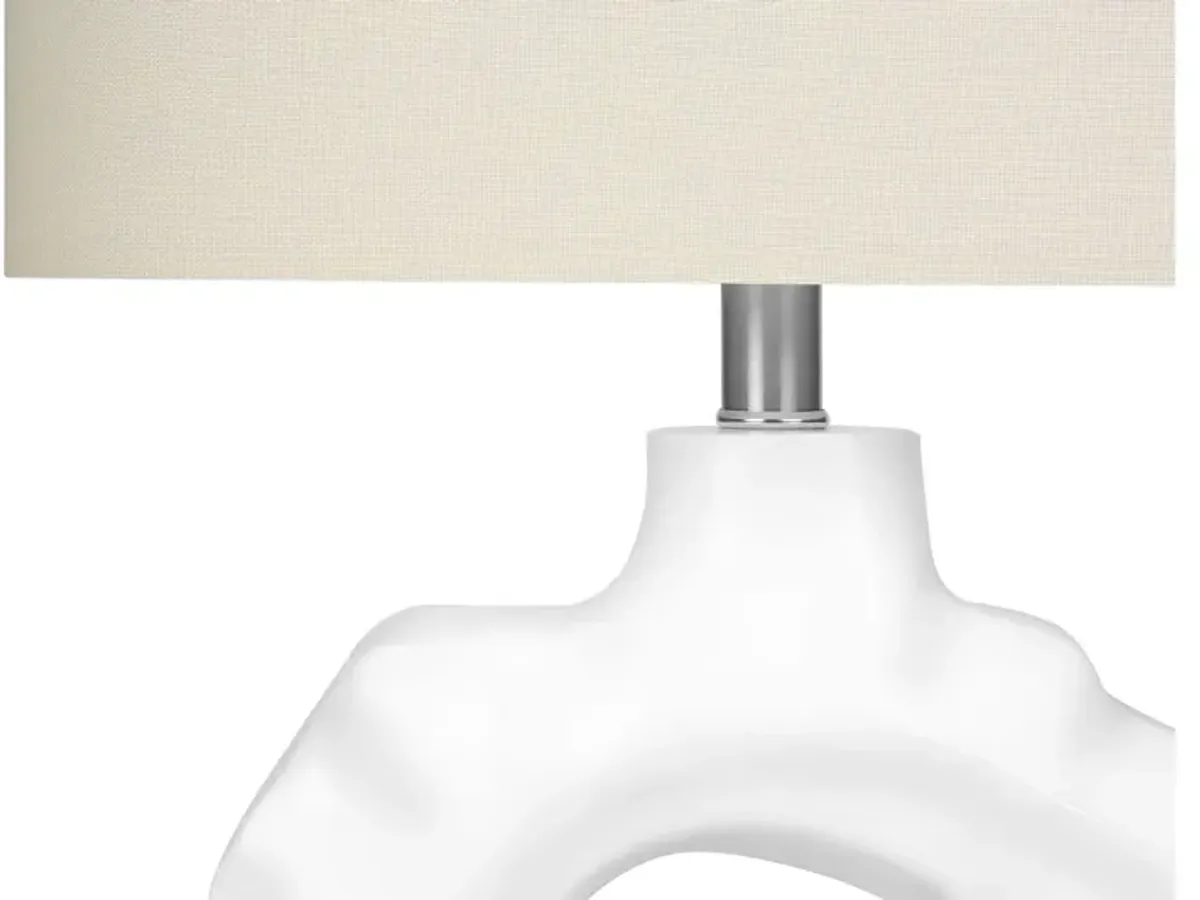 Rippled Cream Resin Table Lamp