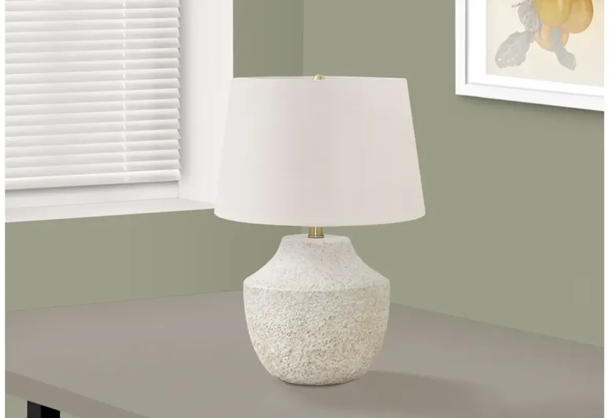 Cream Concrete Urn-Shaped Table Lamp