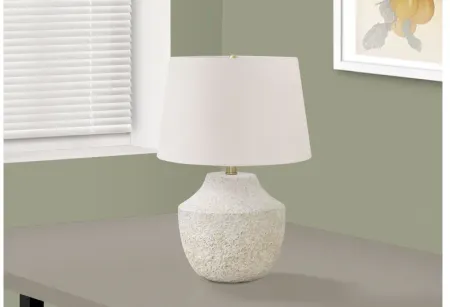 Cream Concrete Urn-Shaped Table Lamp