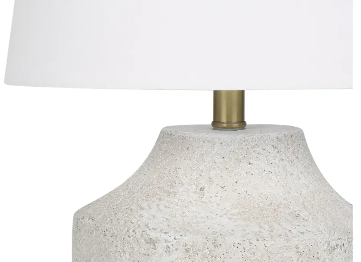 Cream Concrete Urn-Shaped Table Lamp