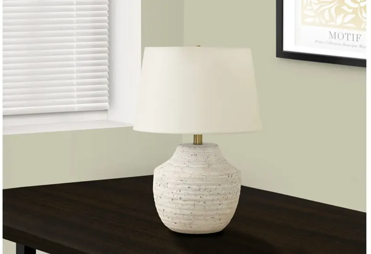 Cream Concrete Urn-Shaped Table Lamp