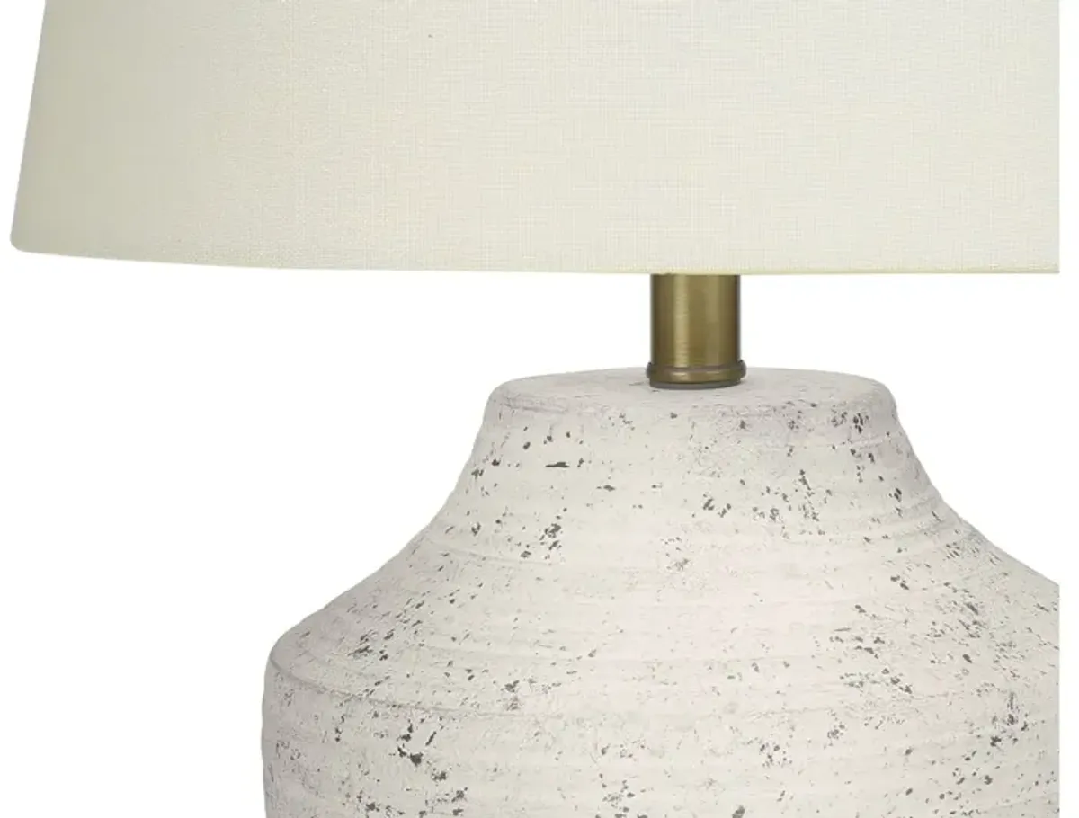 Cream Concrete Urn-Shaped Table Lamp