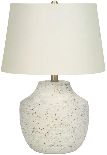 Cream Concrete Urn-Shaped Table Lamp
