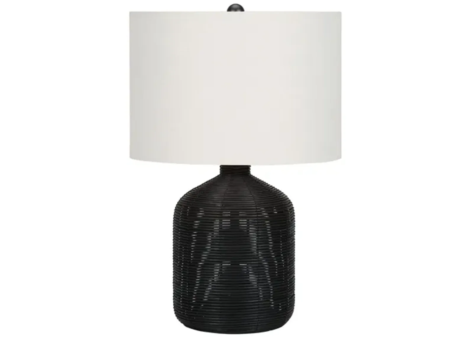 Black Rattan Table Lamp