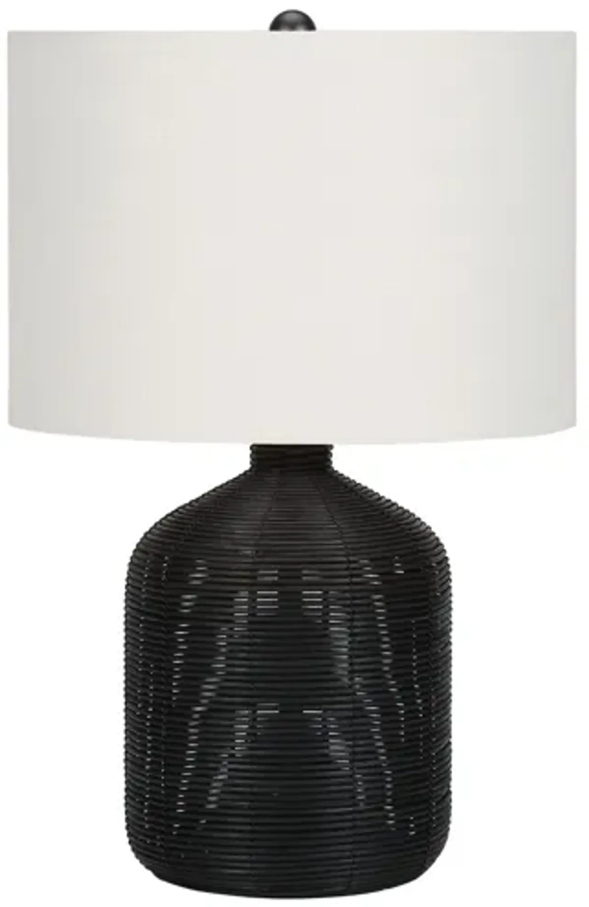 Black Rattan Table Lamp