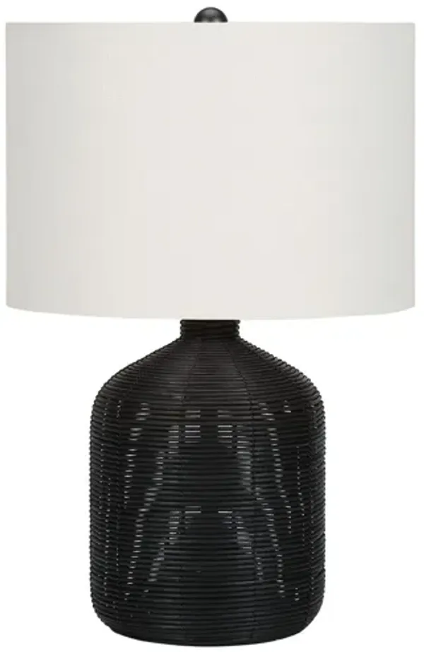 Black Rattan Table Lamp