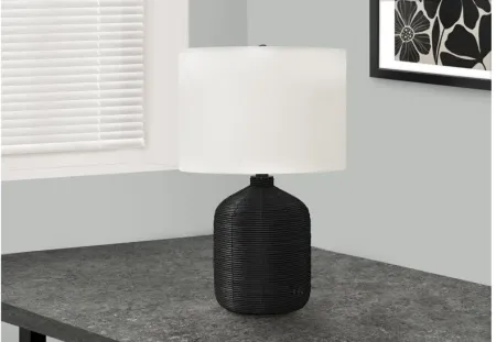 Black Rattan Table Lamp