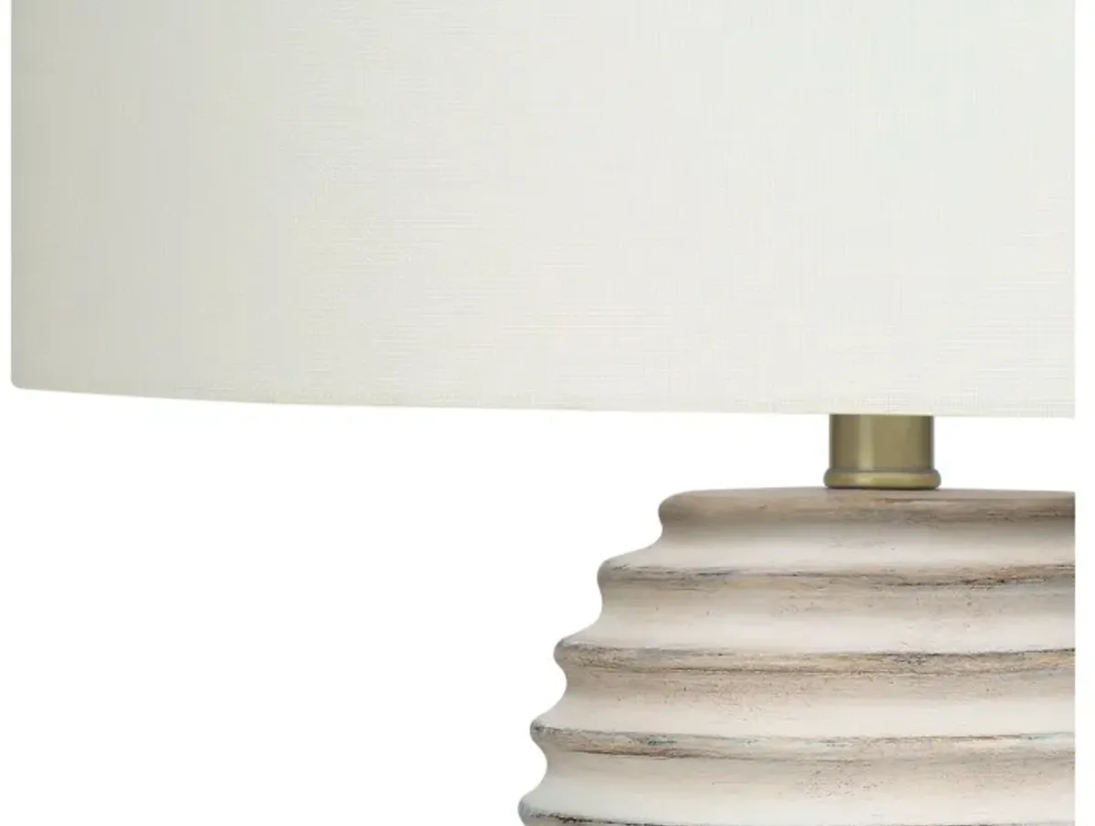 Ridged Cream Resin Table Lamp