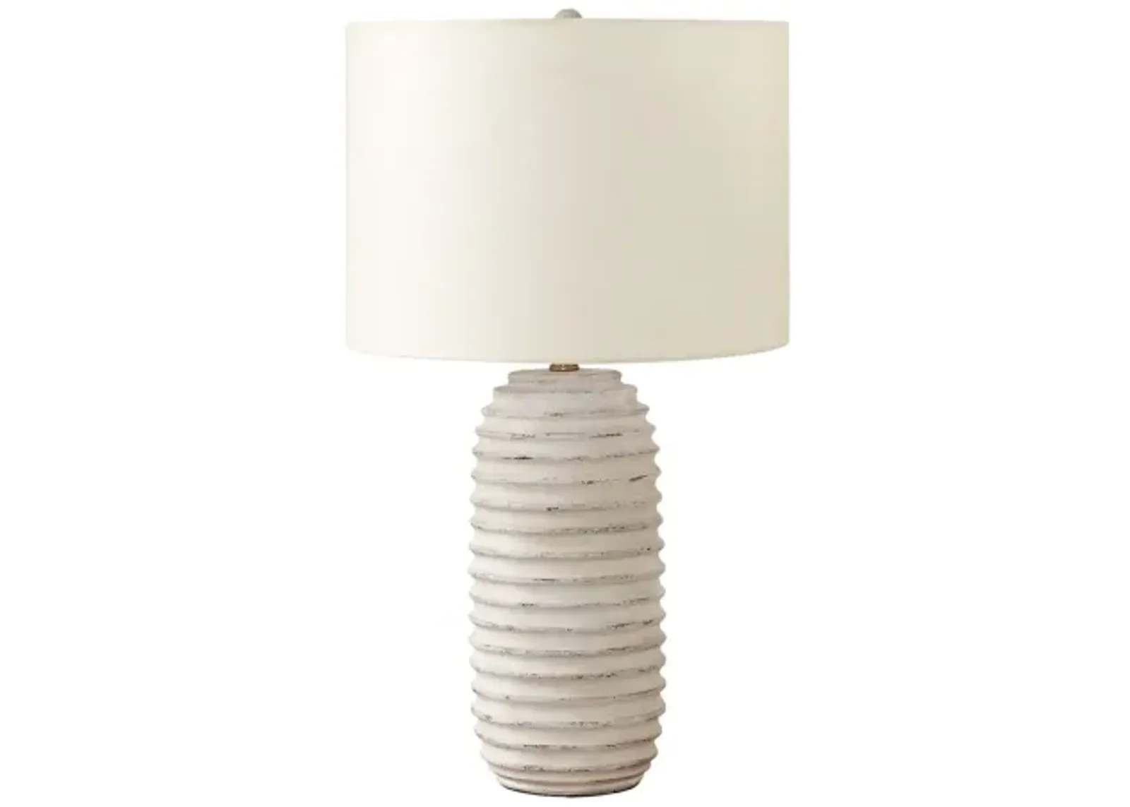 Ridged Cream Resin Table Lamp