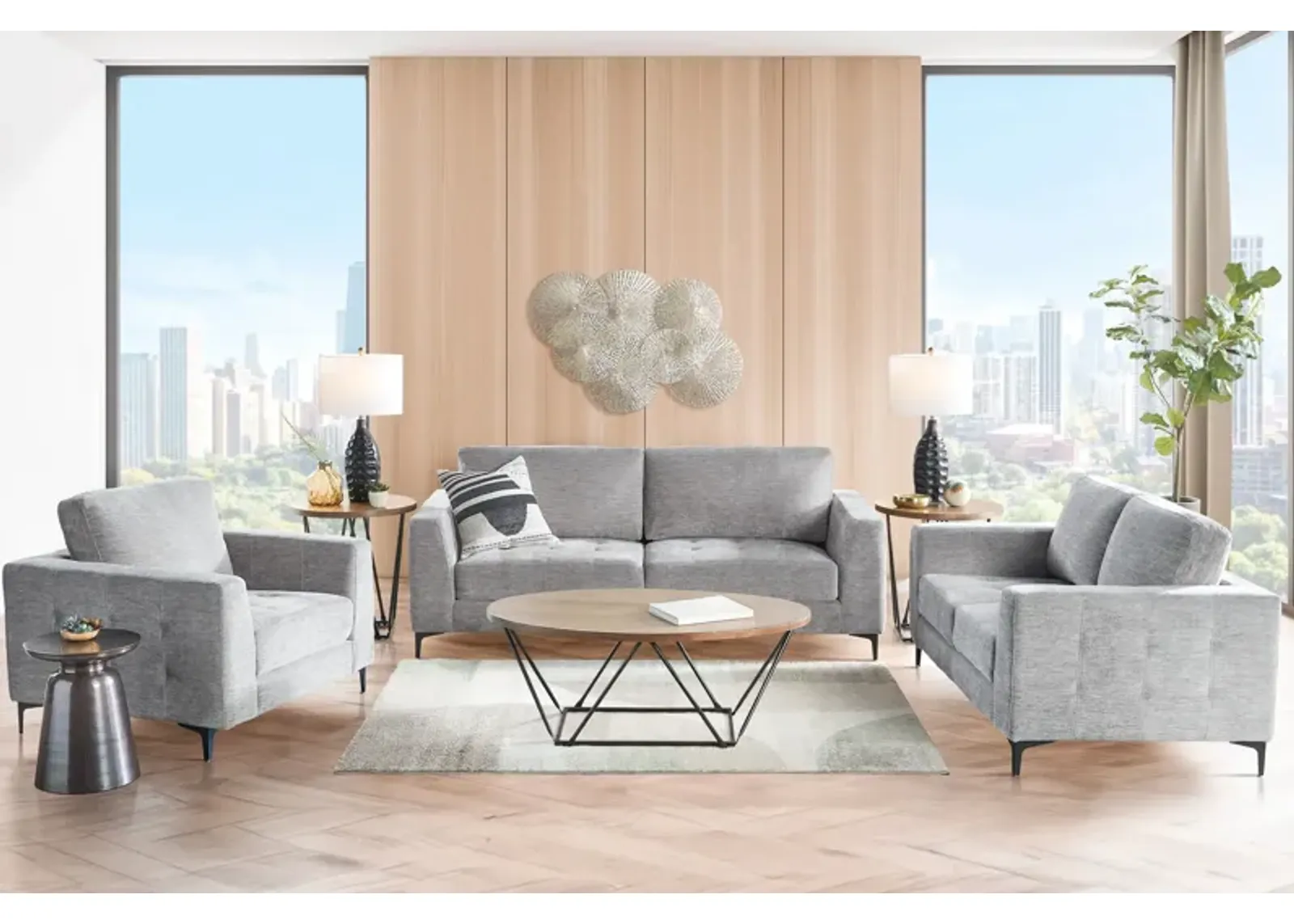 Wren Grey Sofa+Loveseat+Chair Set