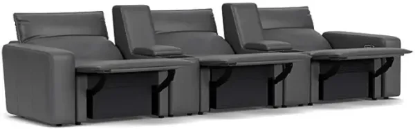 ModularTwo Grey 5-Piece Dual Power Reclining Sofa with Armless Recliner