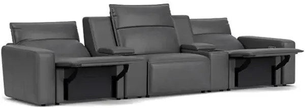 ModularTwo Grey 5-Piece Dual Power Reclining Sofa with Armless Chair