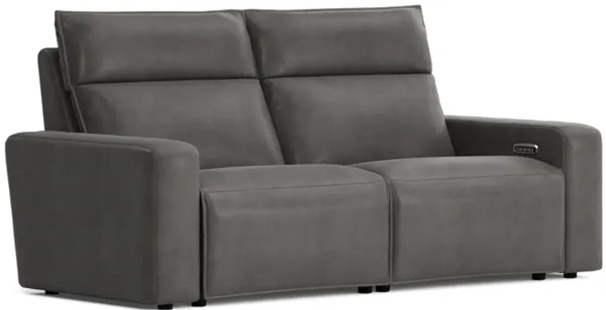 ModularTwo Grey Dual Power Reclining Loveseat