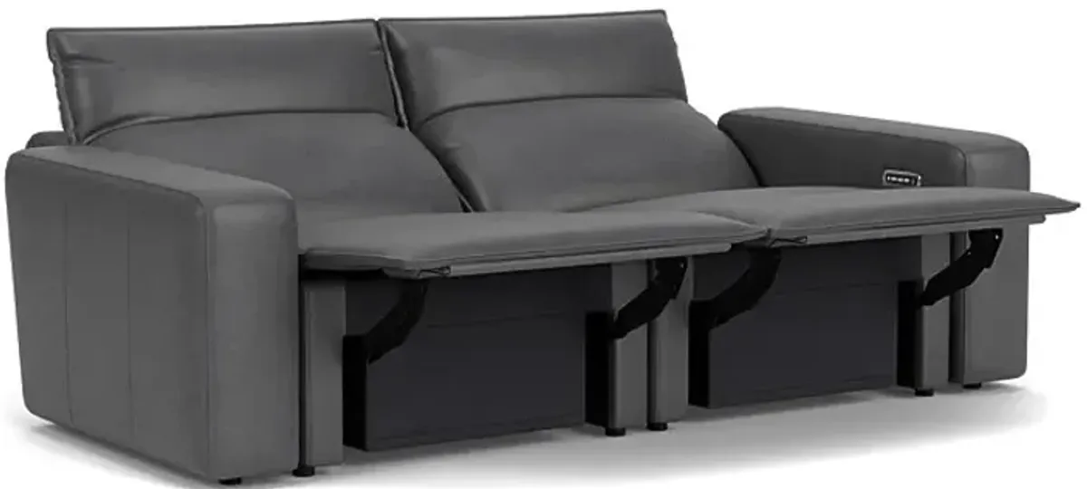 ModularTwo Grey Dual Power Reclining Loveseat