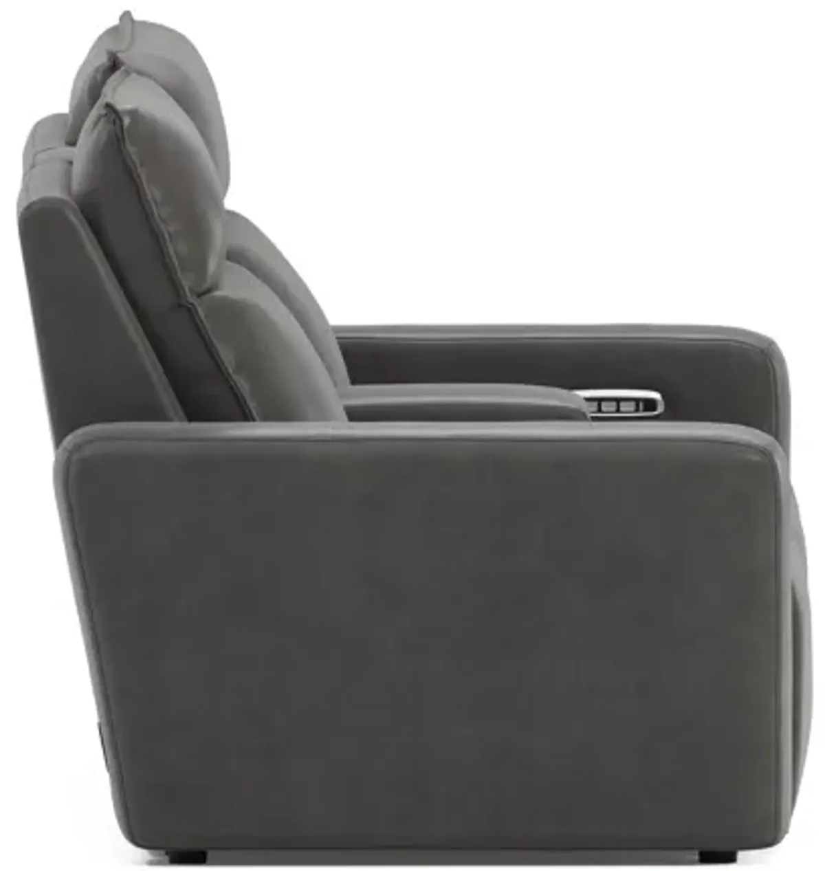 ModularTwo Grey Dual Power Reclining Console Loveseat with E-Console