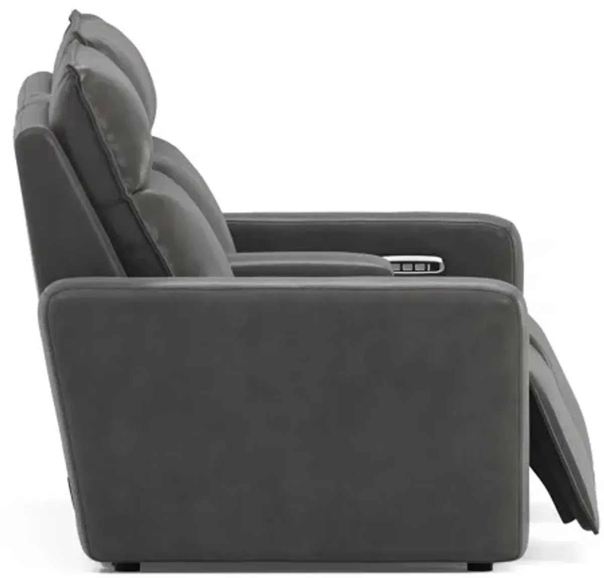 ModularTwo Grey Dual Power Reclining Console Loveseat with E-Console