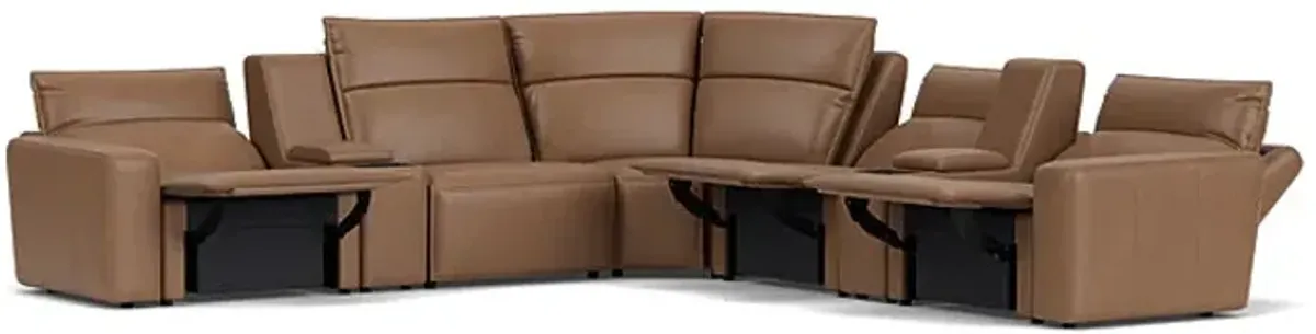ModularTwo Brown 7-Piece Dual Power Reclining Sectional