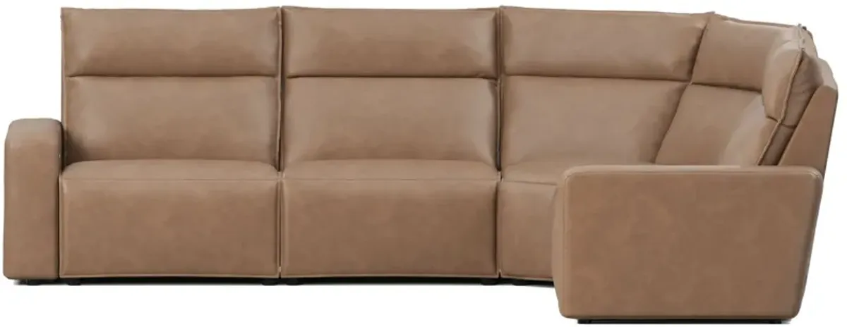 ModularTwo Brown 5-Piece Dual Power Reclining Sectional