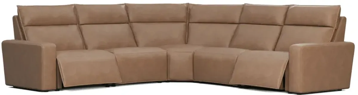 ModularTwo Brown 5-Piece Dual Power Reclining Sectional