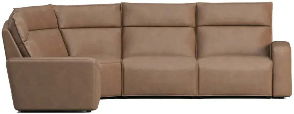 ModularTwo Brown 5-Piece Dual Power Reclining Sectional