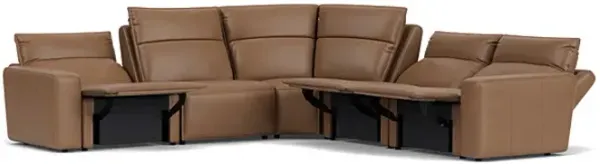 ModularTwo Brown 5-Piece Dual Power Reclining Sectional