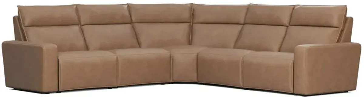 ModularTwo Brown 5-Piece Dual Power Reclining Sectional