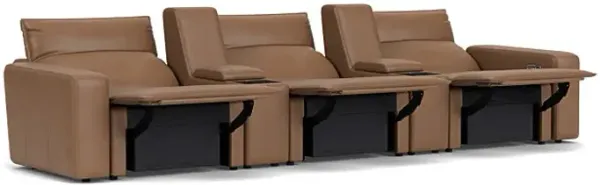 ModularTwo Brown 5-Piece Dual Power Reclining Sofa with Armless Recliner