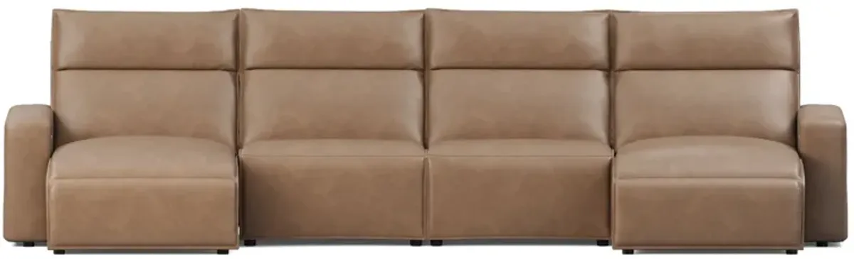 ModularTwo Brown 4-Piece Dual Chaise Sectional