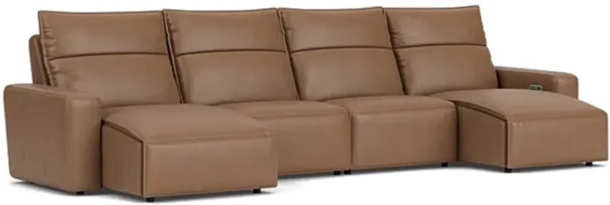 ModularTwo Brown 4-Piece Dual Chaise Sectional
