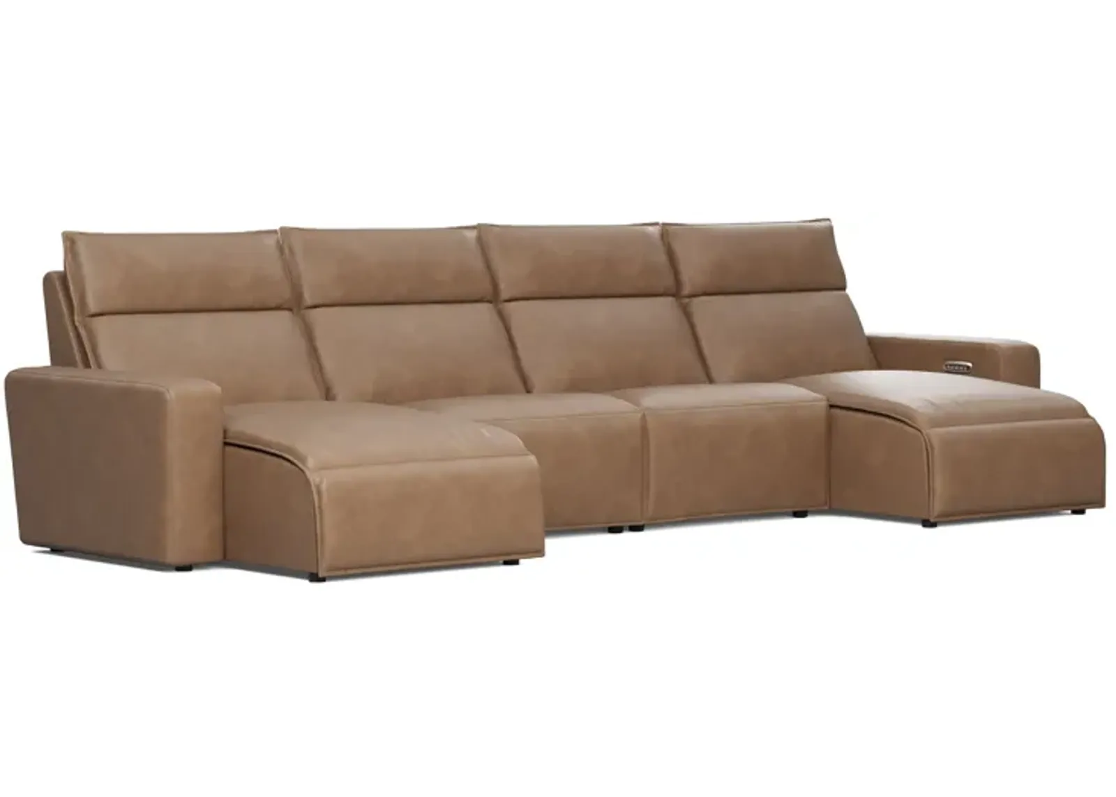 ModularTwo Brown 4-Piece Dual Chaise Sectional