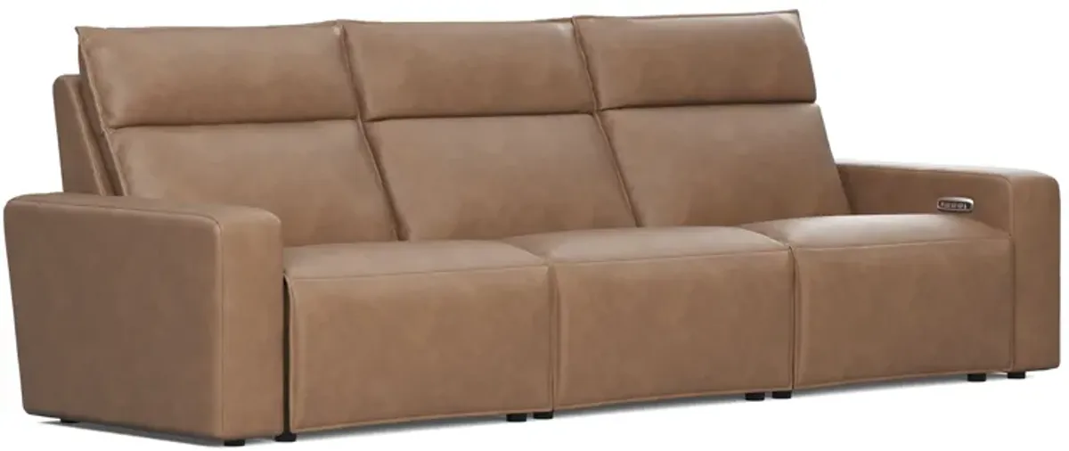 ModularTwo Brown Dual Power Reclining Sofa