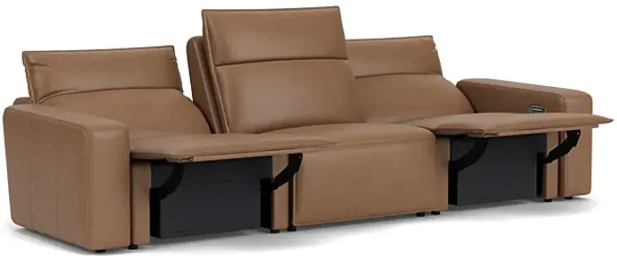 ModularTwo Brown Dual Power Reclining Sofa